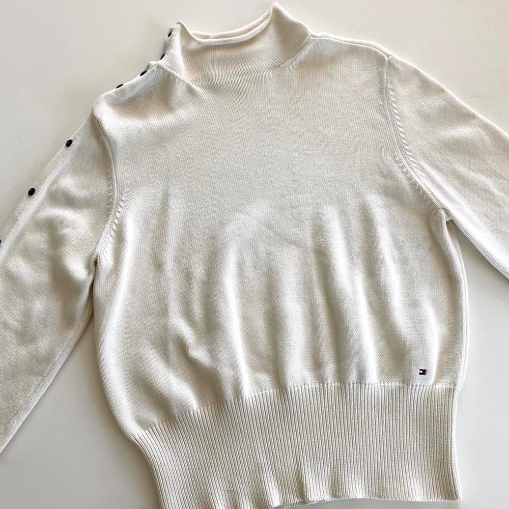 tommy hilfiger vintage cream knit sweater